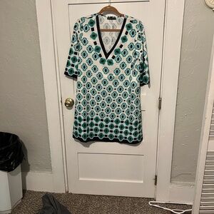 Geometric V-Neck Dress